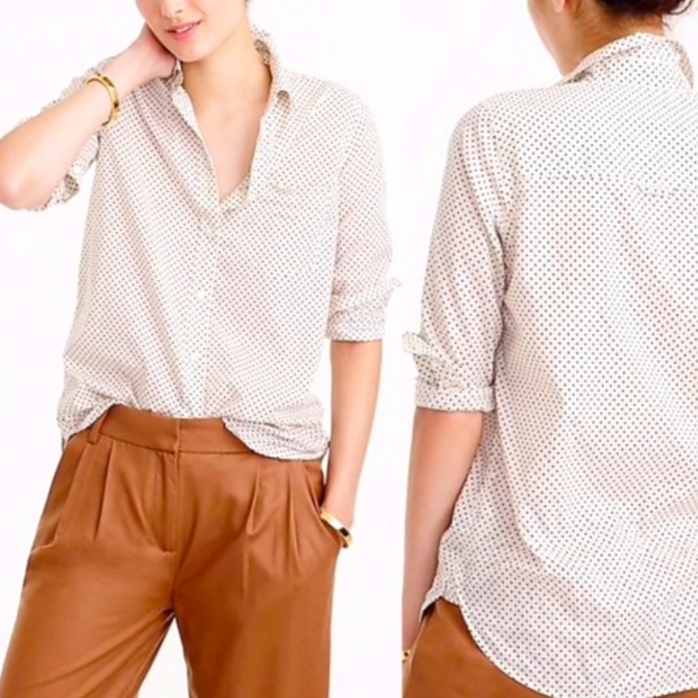 J. Crew Polka Dot Button Down Shirt Size 0